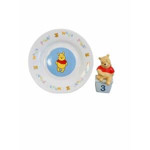 Who's Pooh? Plate Set 6 1/2" Child's Plate-Porcelain Retired Pooh Figurine-Used